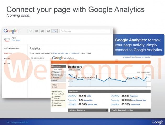 analytics google+ pagine